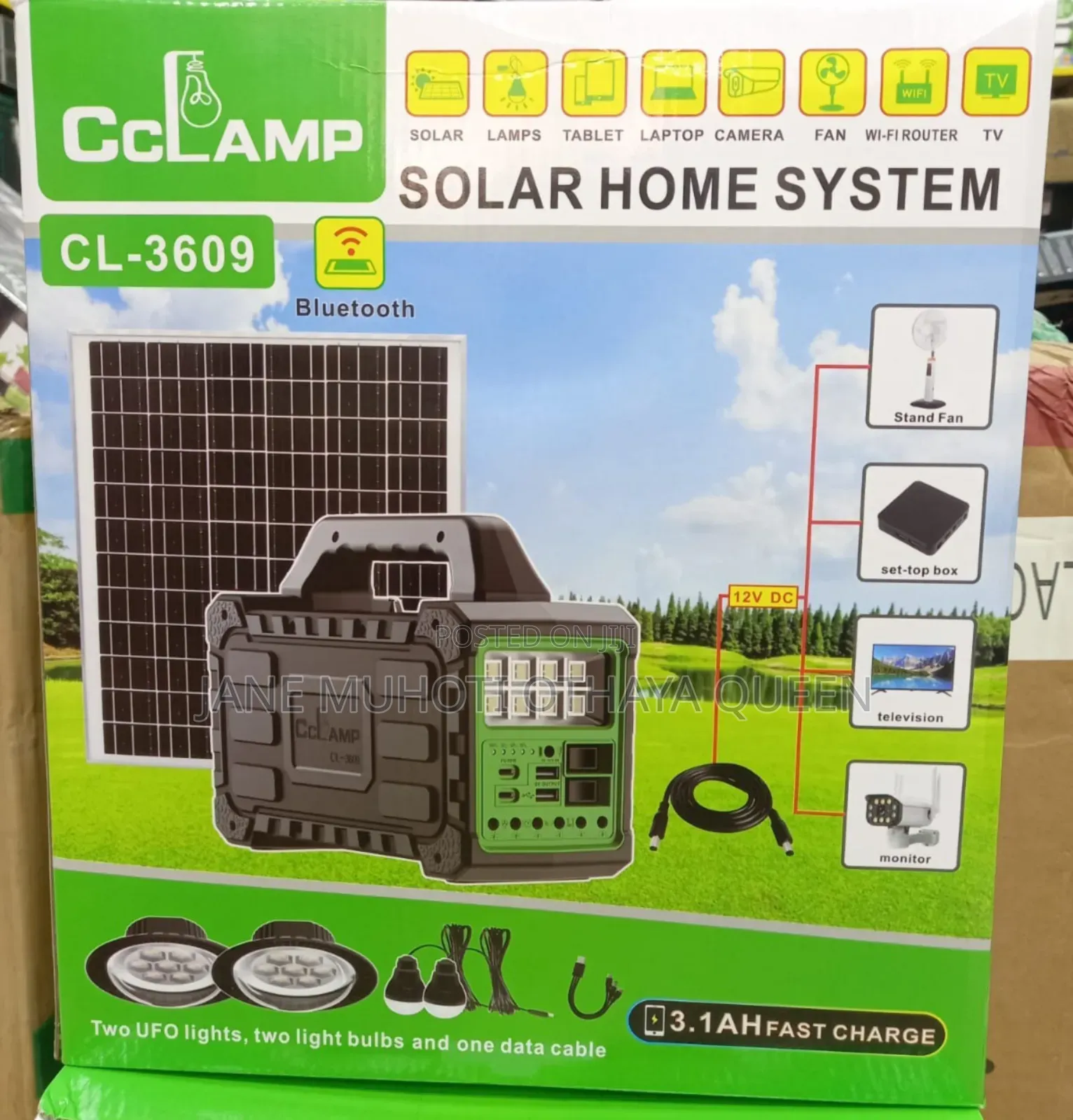 Portable Solar Power Station 12v 7ah With 4 Solar Panels
