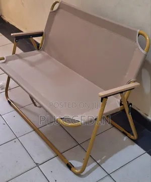 Portable Double Seat Camping Chair With Wood Armrest