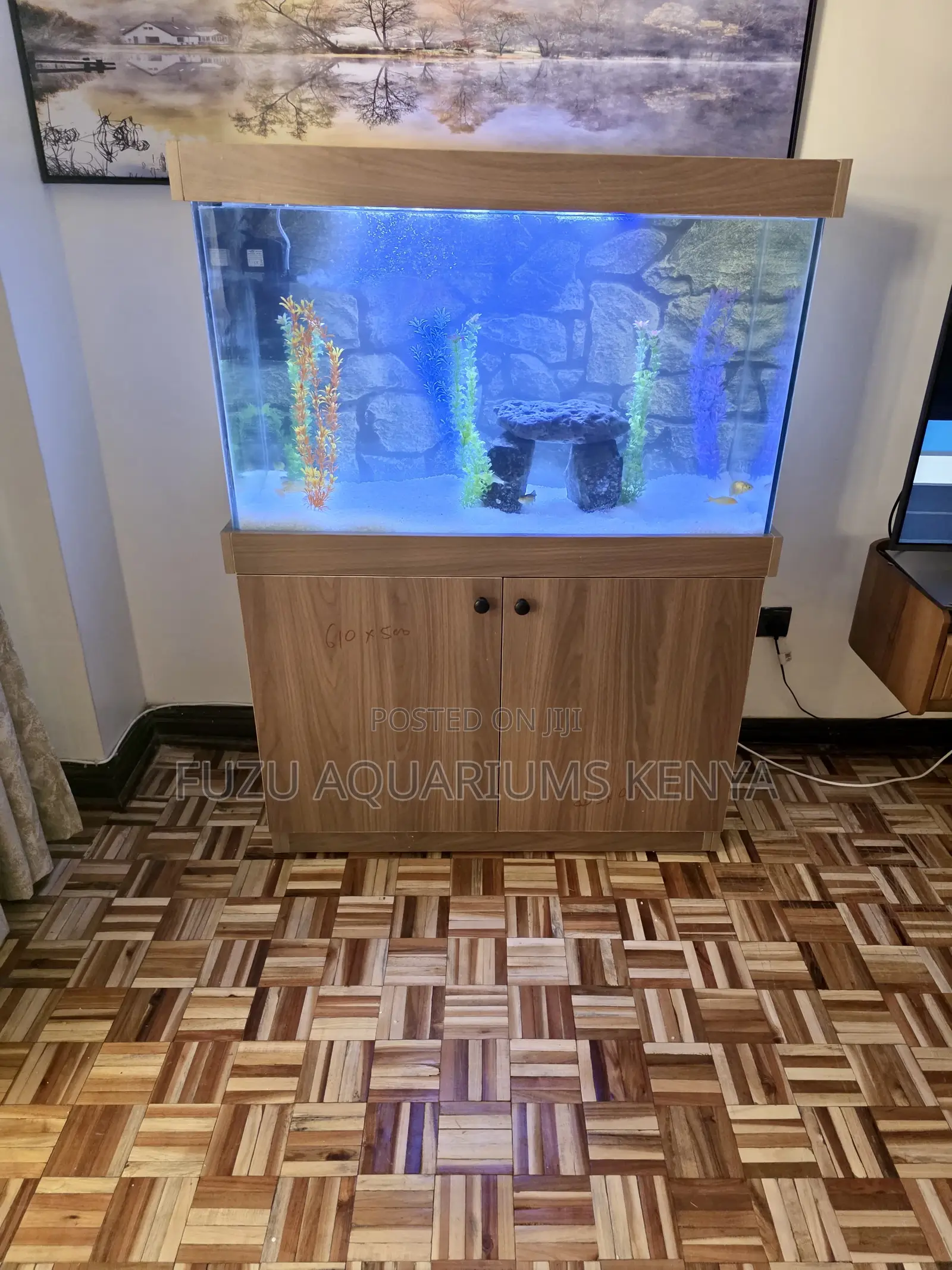 Nature-Inspired Light Wood Aquarium Set