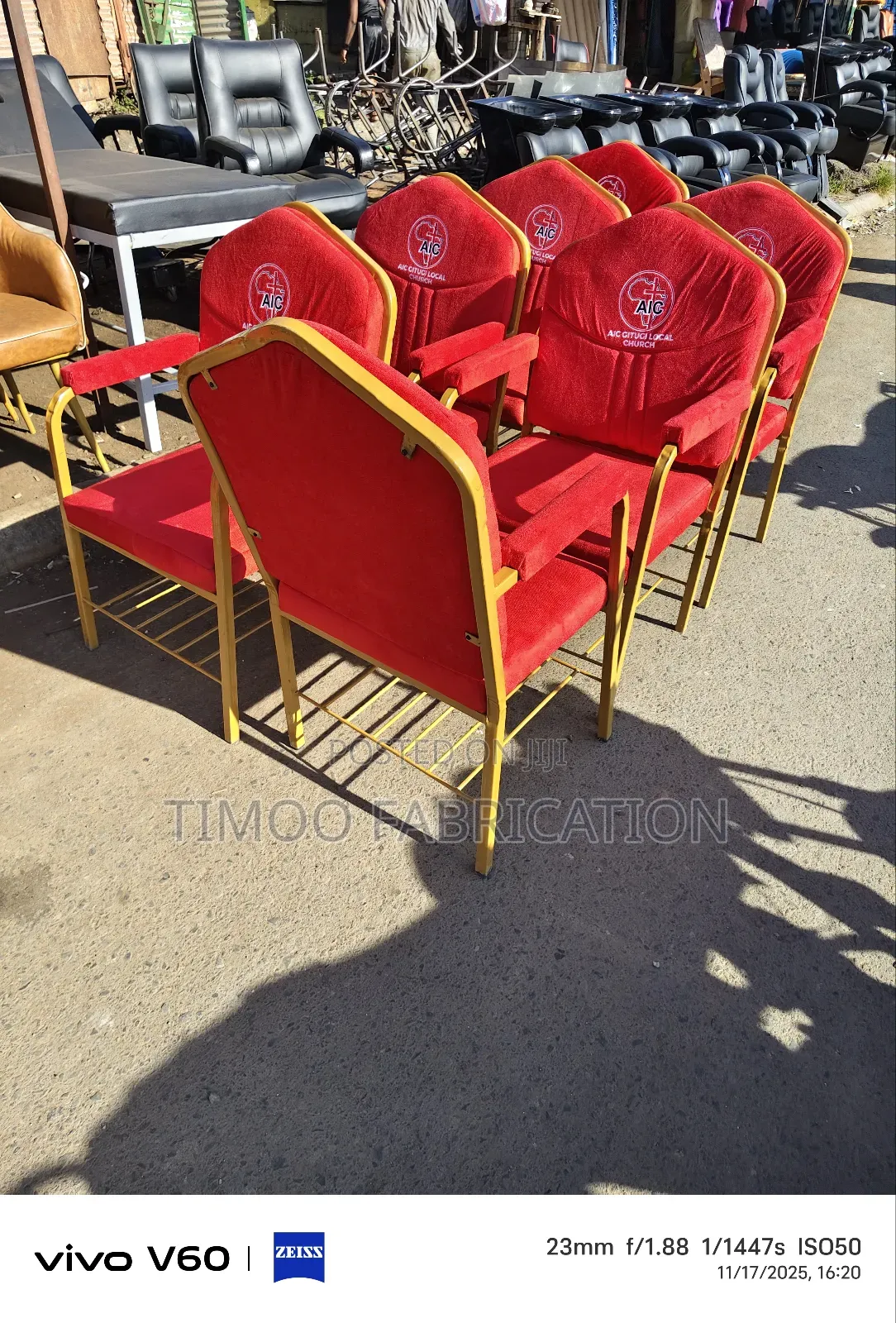 Church Seats With Logos and Bible Hunger Space