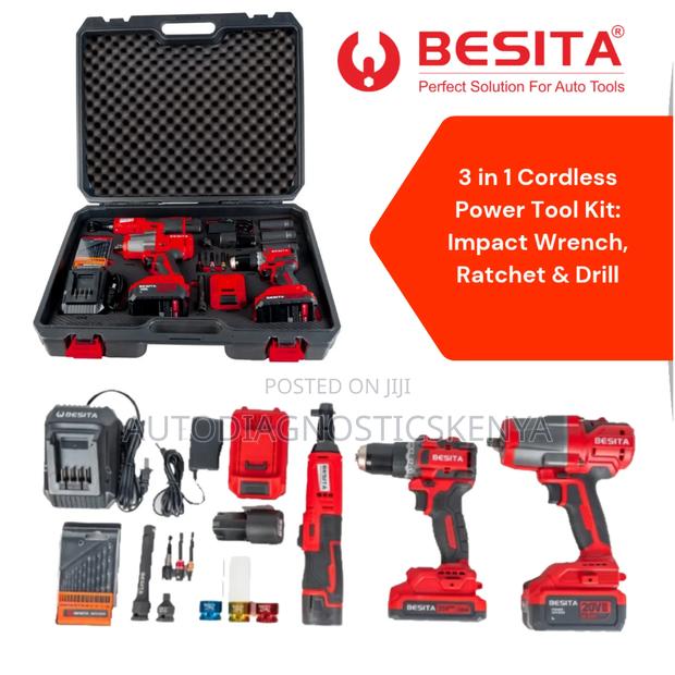 3 in 1 Besita Cordless Power Impact Wrench, Ratchet Drill Tool Kit