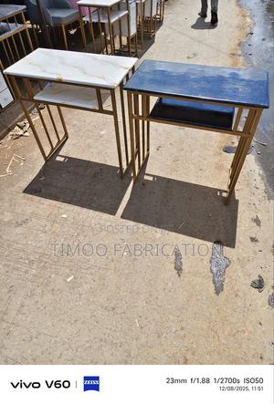 Nail Tables With Mable Top, Black and White - thumbnail 2