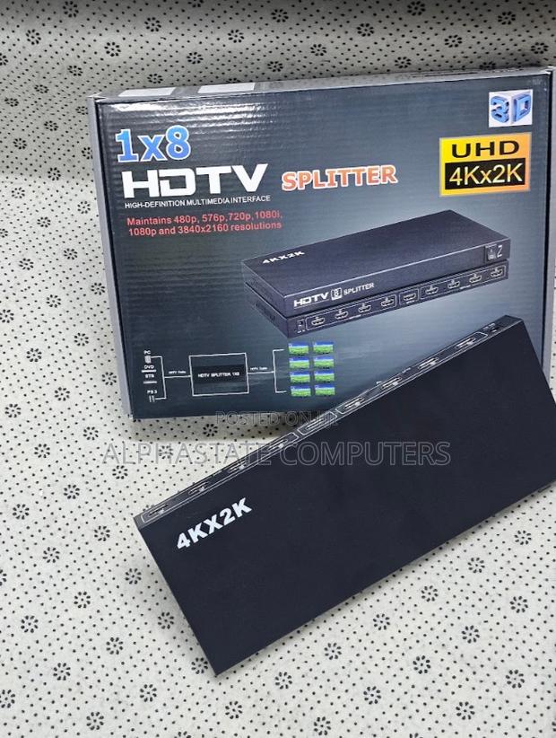 Hdmi 1×8 Splitter Uhd × for Tvs, Monitors and Projectors