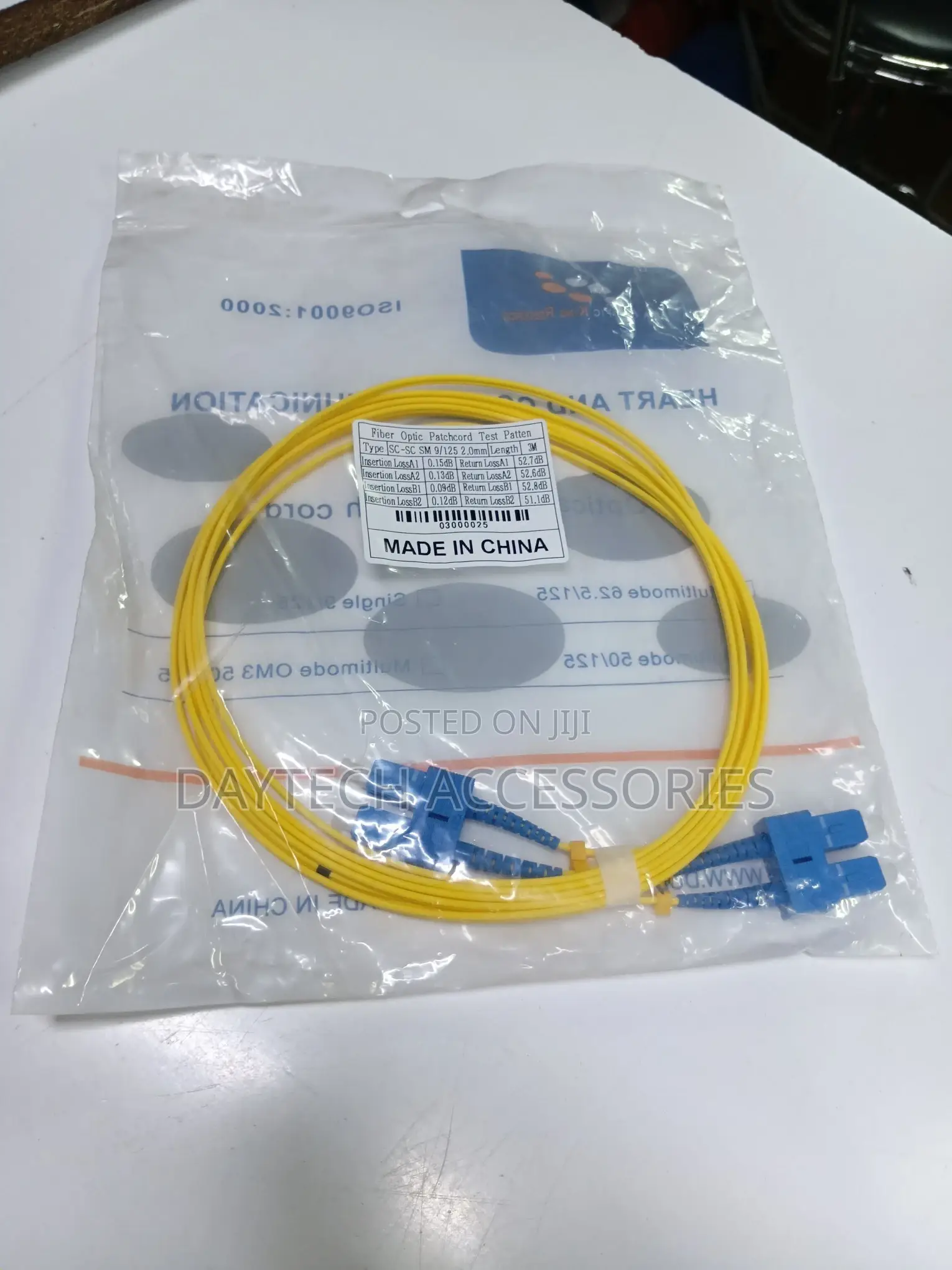 This Is a Sc to Sc Fiber Optic Patch Cable.