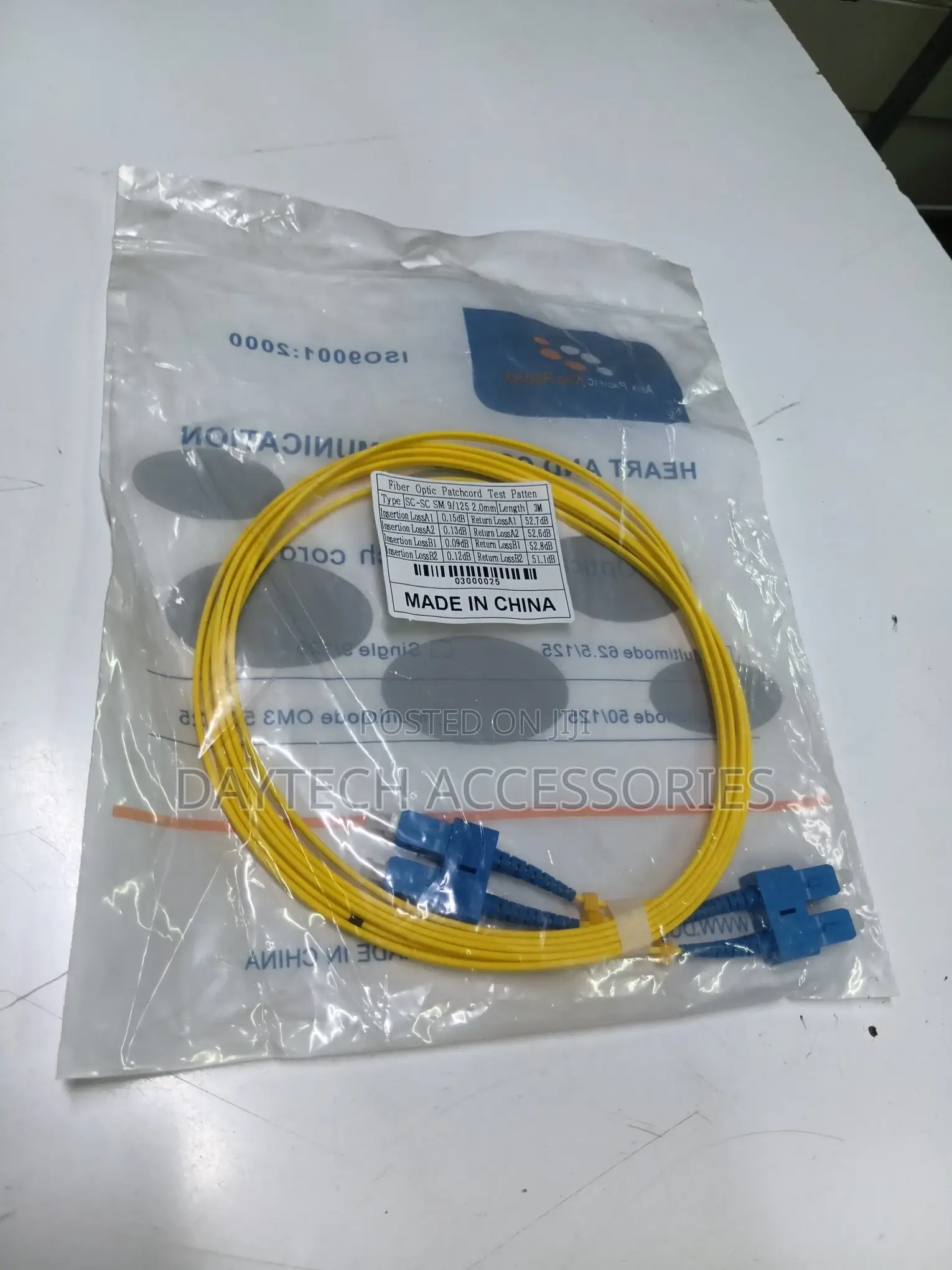 This Is a Sc to Sc Fiber Optic Patch Cable.