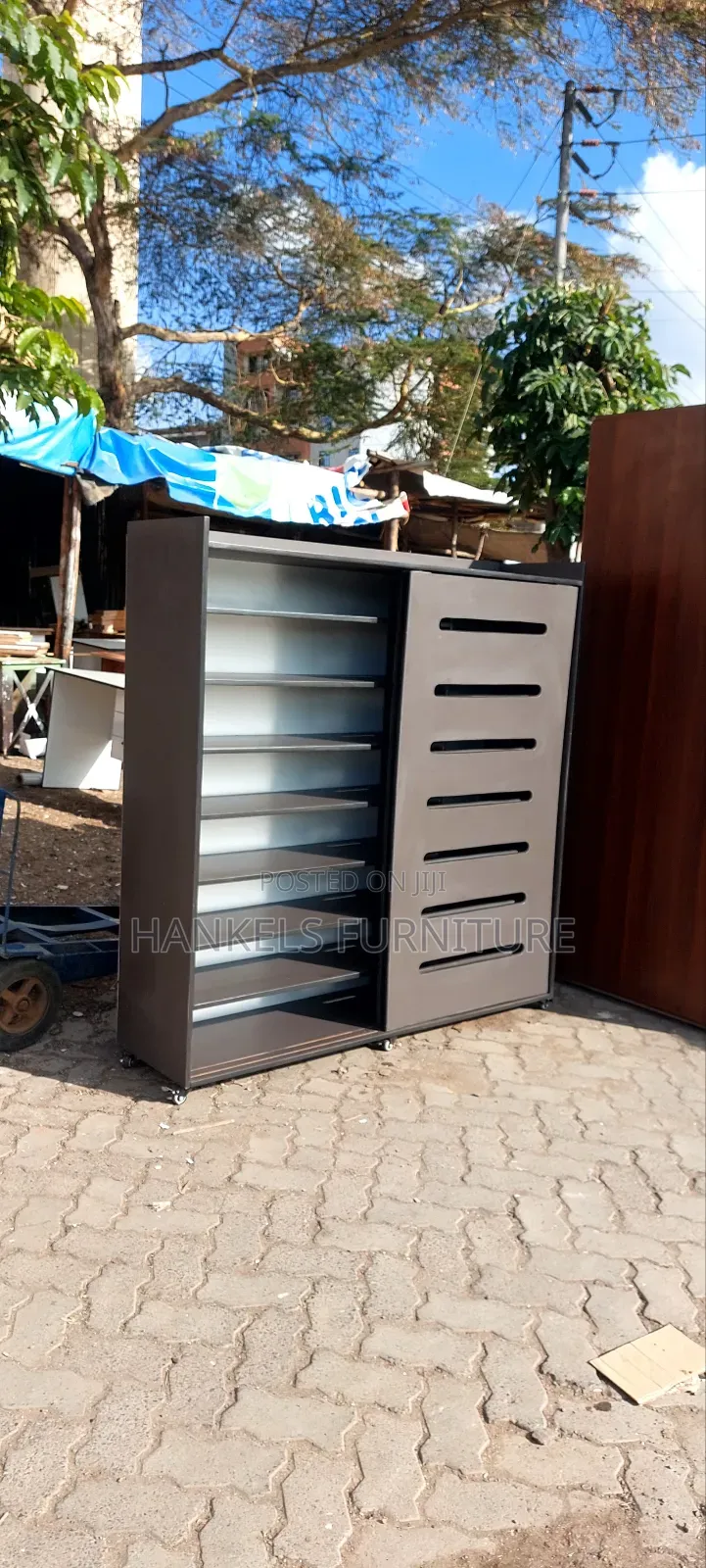 Sliding Door Wooden Shoe Cabinet