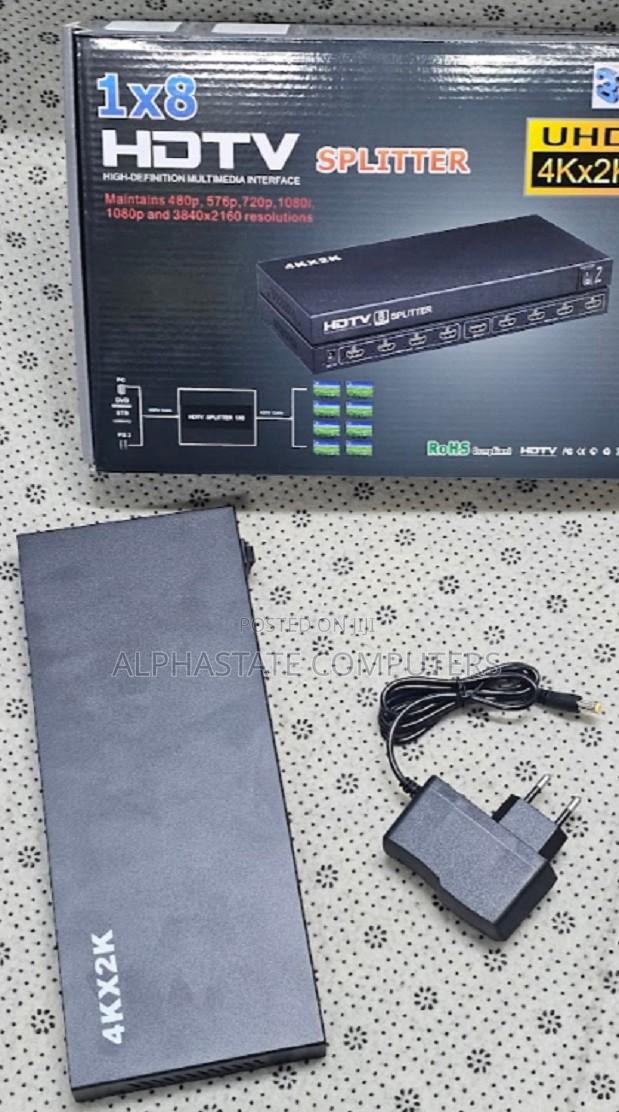 1×8 Hdmi Video Splitter With × for Multi Tv and Monitor Connection