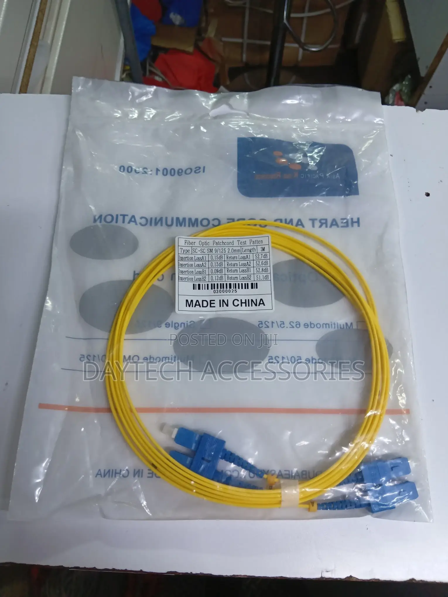 Singlemode Sc to Sc Fiber Optic Patch Cord 1m