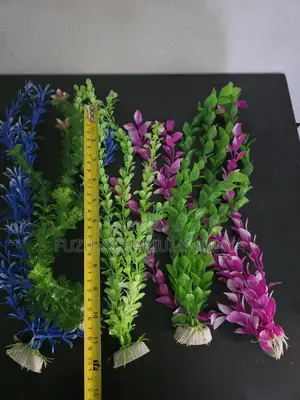 Colorful Aquatic Decor: Tall Blue Pink Plants