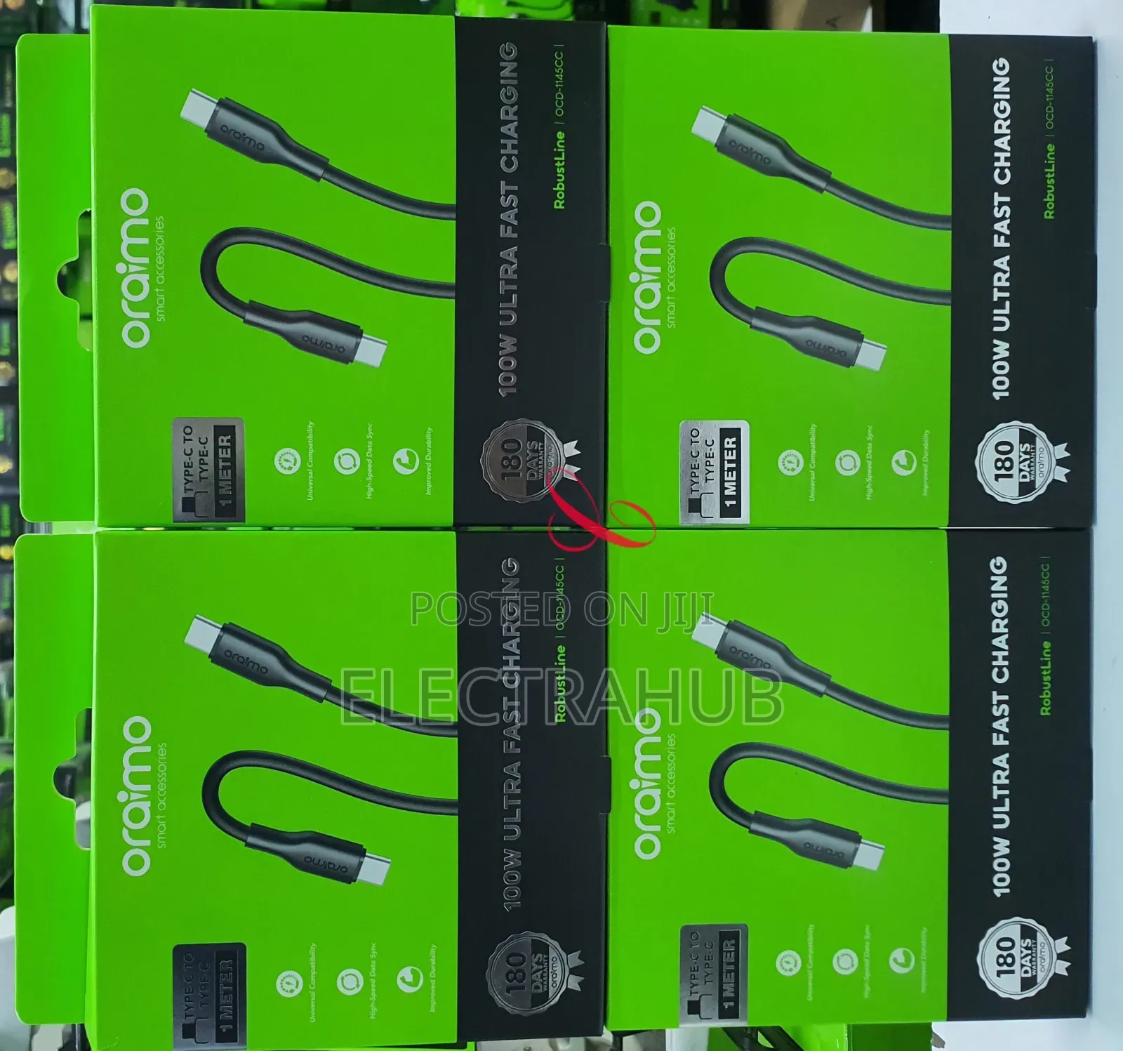 Oraimo Robustline 100w Type C to Type-C Fast Charging *5a* Data Cable
