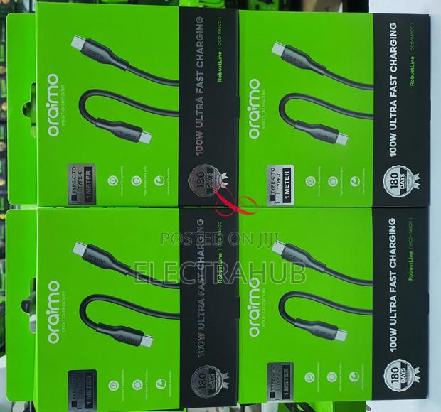 Oraimo Robustline 100w Type C to Type-C Fast Charging *5a* Data Cable - thumbnail 2