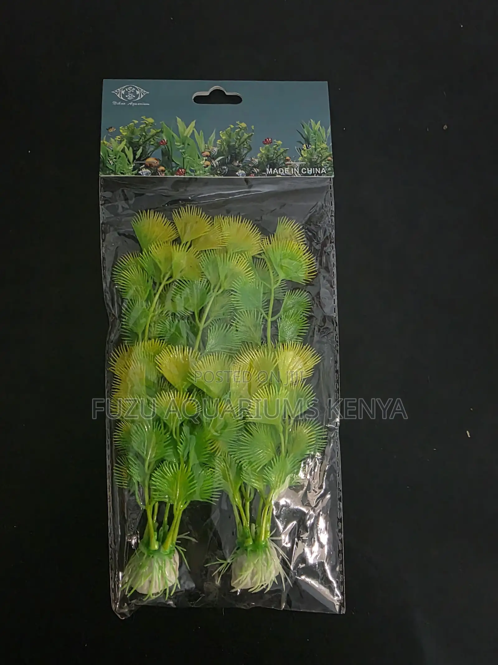 Vibrant Green Fan-Style Fish Tank Decor (Set of 2)
