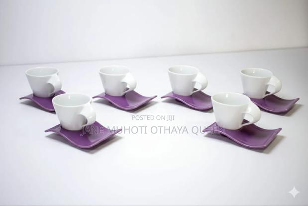 *Cup and Saucer Fancy Expresso Coloured - thumbnail 2