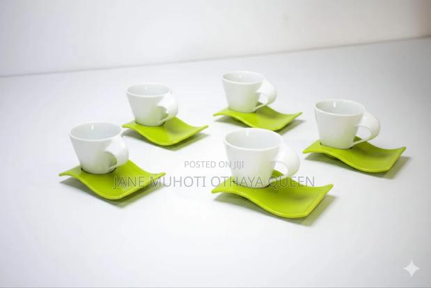 *Cup and Saucer Fancy Expresso Coloured - thumbnail 3