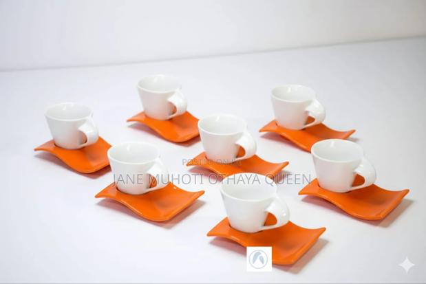 *Cup and Saucer Fancy Expresso Coloured - thumbnail 4