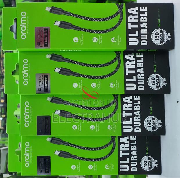 Oraimo Braid 45w Type C to Lightning Braided Charging 3a Data Cable - thumbnail 2