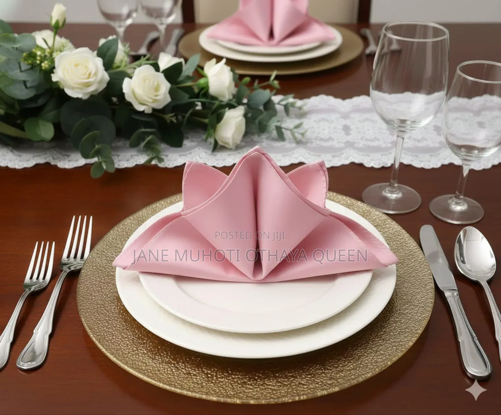 *Napkin Pink Silk