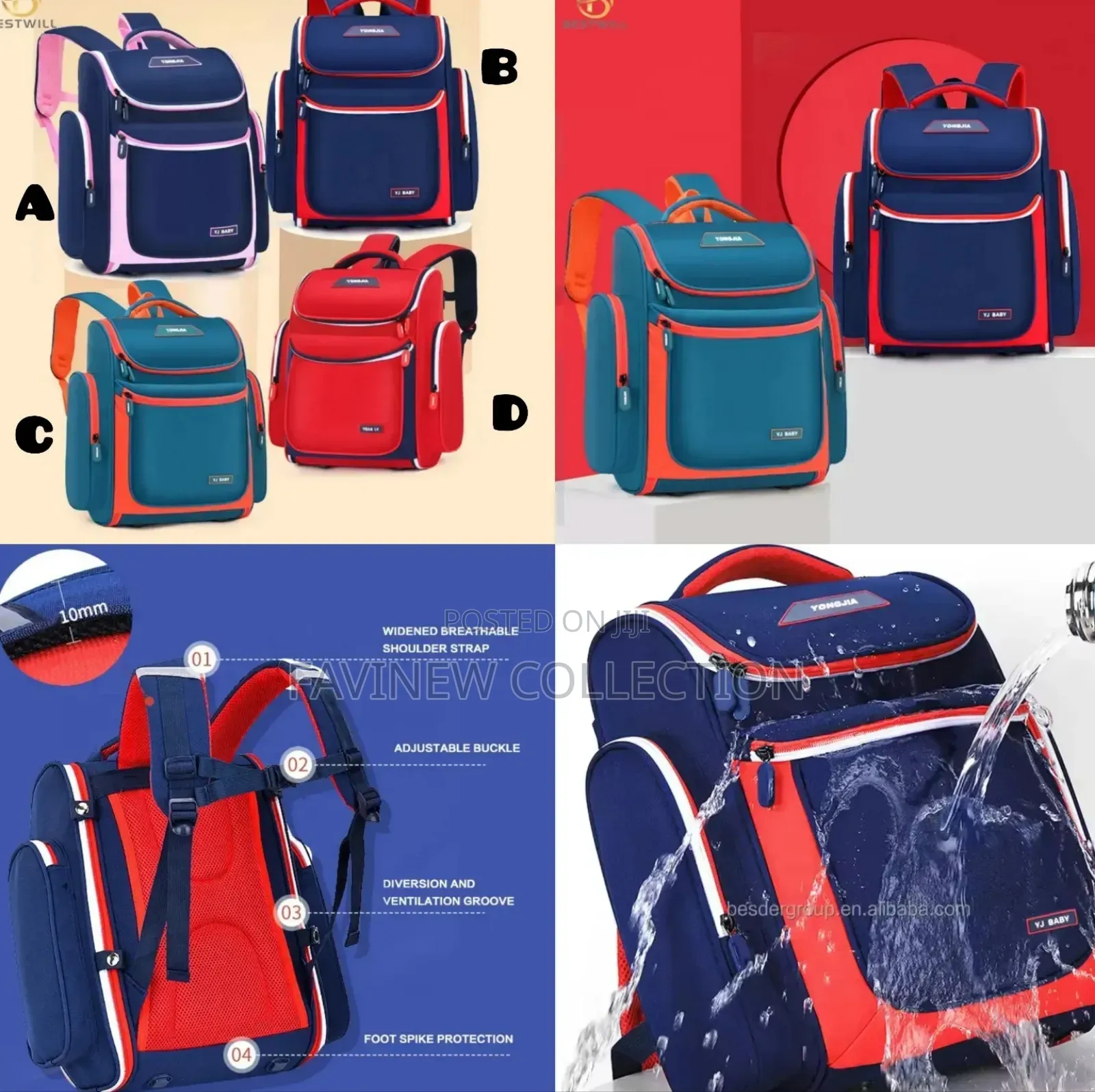 Waterproof Yj Baby Quality Children School Bag