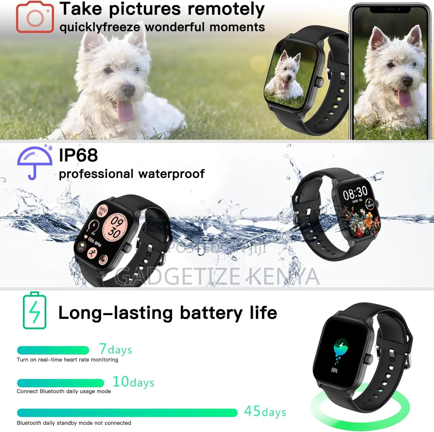 Othalne P68 Black Smartwatch