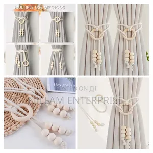 2pcs Natural Cotton Rope Curtain Tiebacks Boho Style