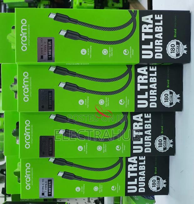 Oraimo Braided 60w Type C to Typec Braided 3a Fast Charging Data Cable - thumbnail 2