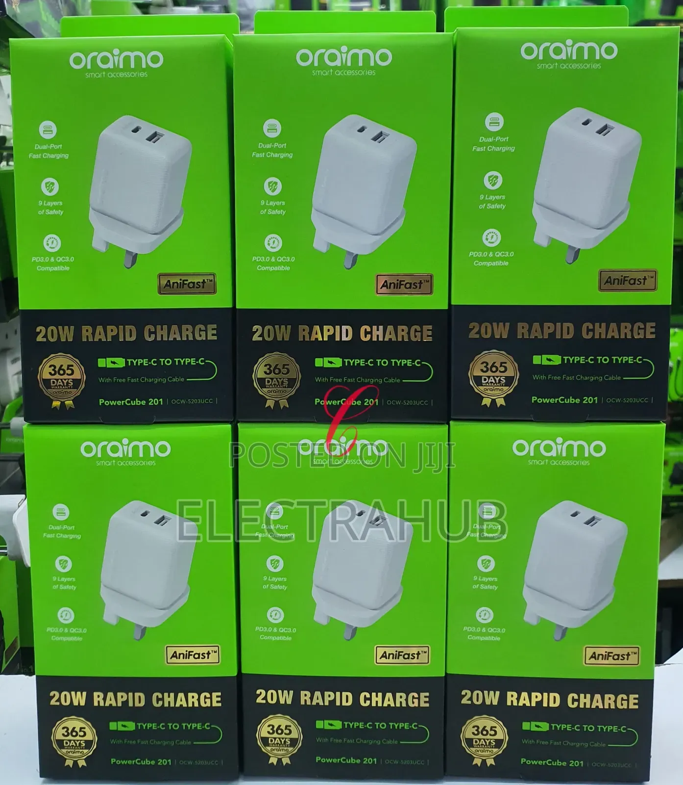 Oraimo Powercube 20w Dual Ports Type C Rapid Charger New Sealed