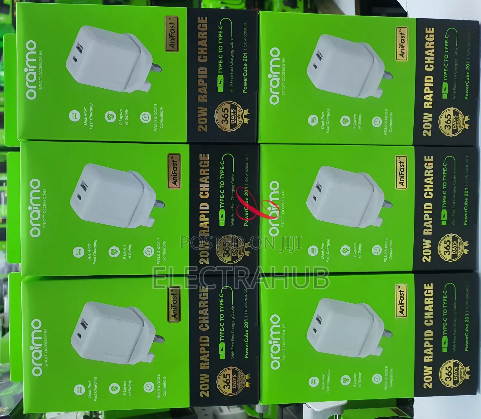 Oraimo Powercube 20w Dual Ports Type C Rapid Charger New Sealed