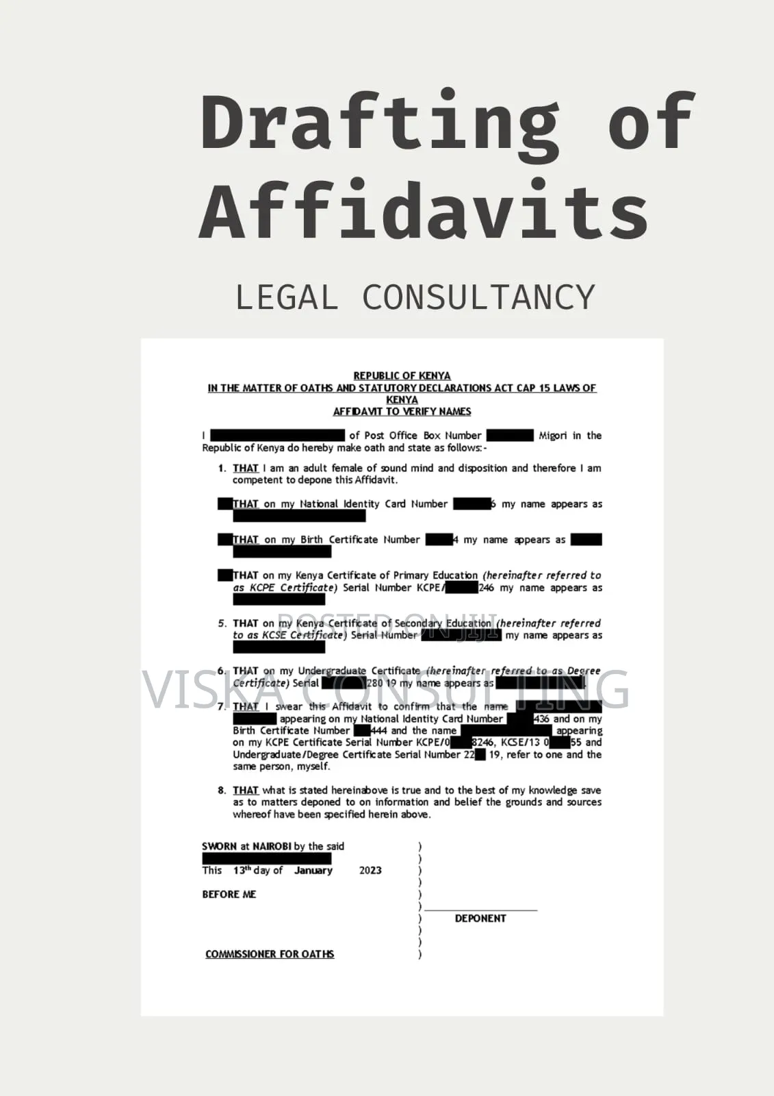 Drafting of Affidavits