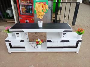 Modern Tv Stand White With Led Lights 5 Ft - thumbnail 2