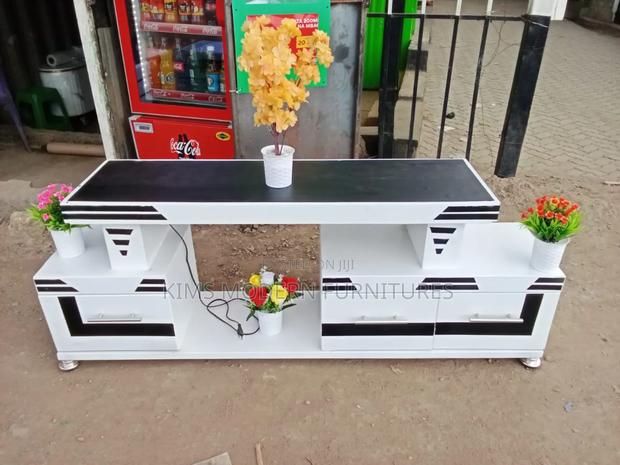 Modern Tv Stand White With Led Lights 5 Ft - main view