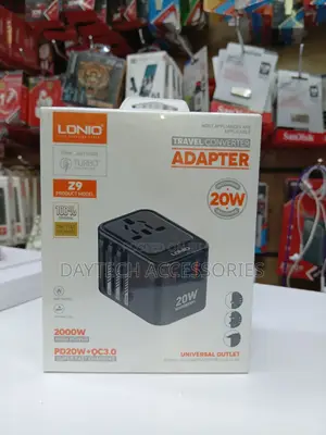 The Ldnio Turbo Power Is a Compact 20w Gan Universal Travel Adapter.