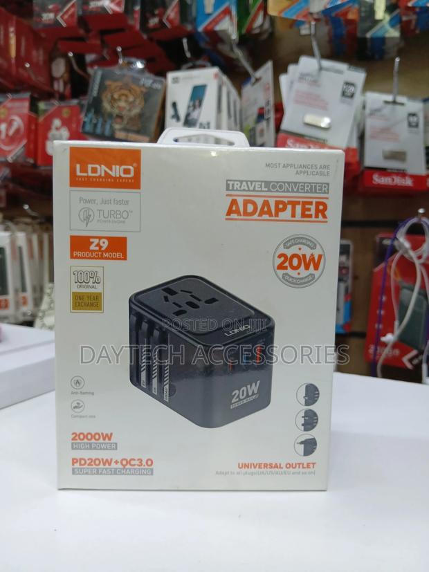 The Ldnio Turbo Power Is a Compact 20w Gan Universal Travel Adapter.