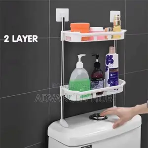 2-Layer No-Drill Multipurpose Shelf for Both Bathroom and Kitchen