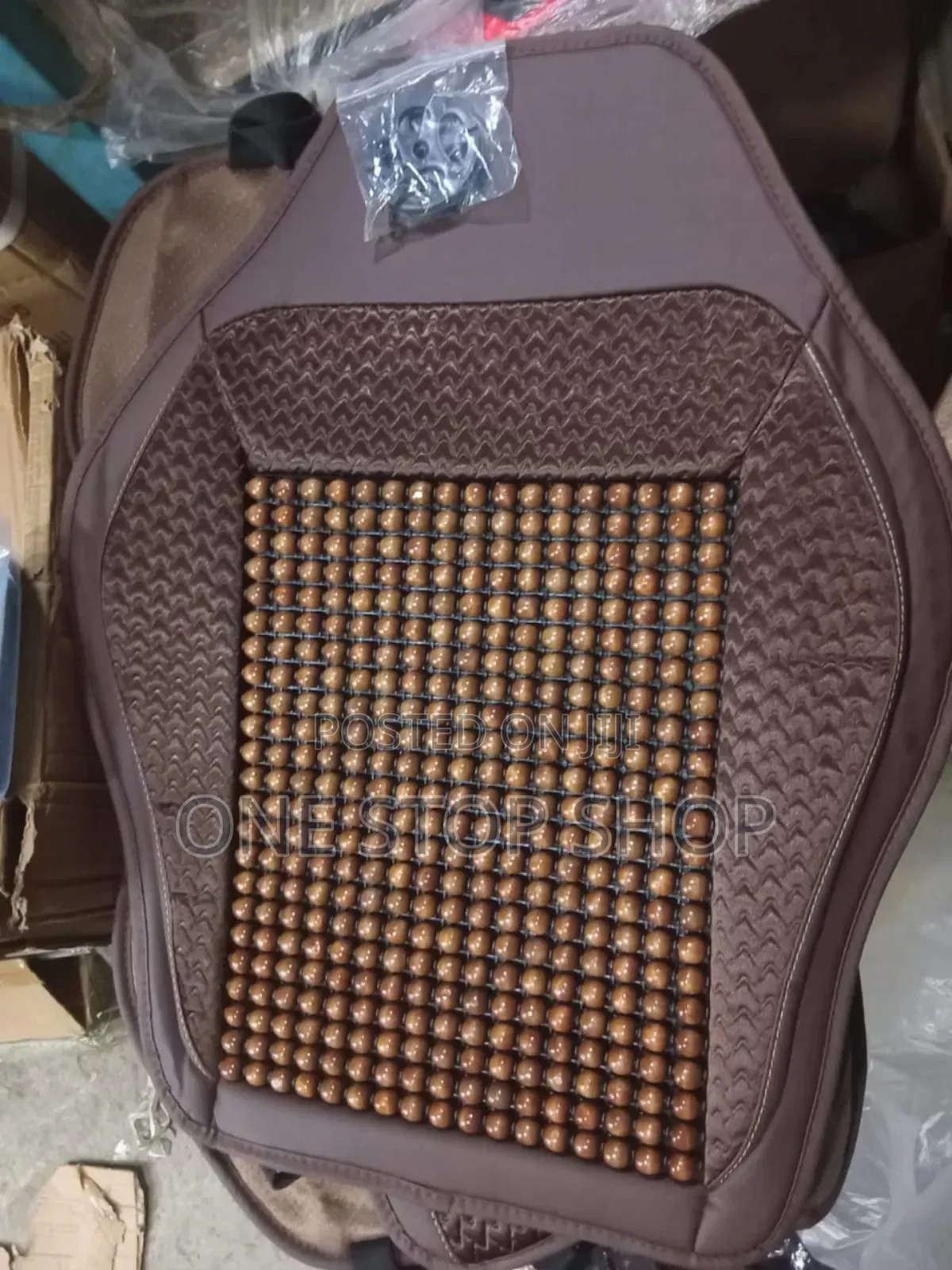 Brown Beaded Driver Seat Cover