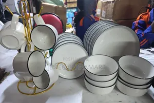 24pcs White Ring Dinner Set