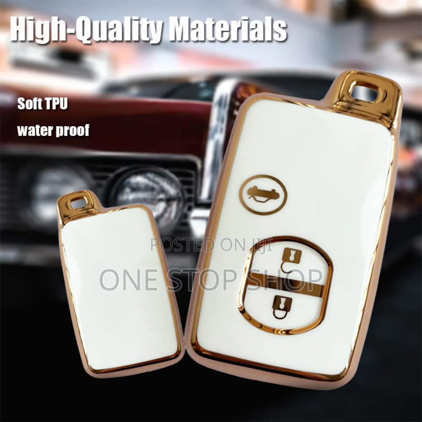White Key Fob Cover for Prado,Aqua,Mark X Cars