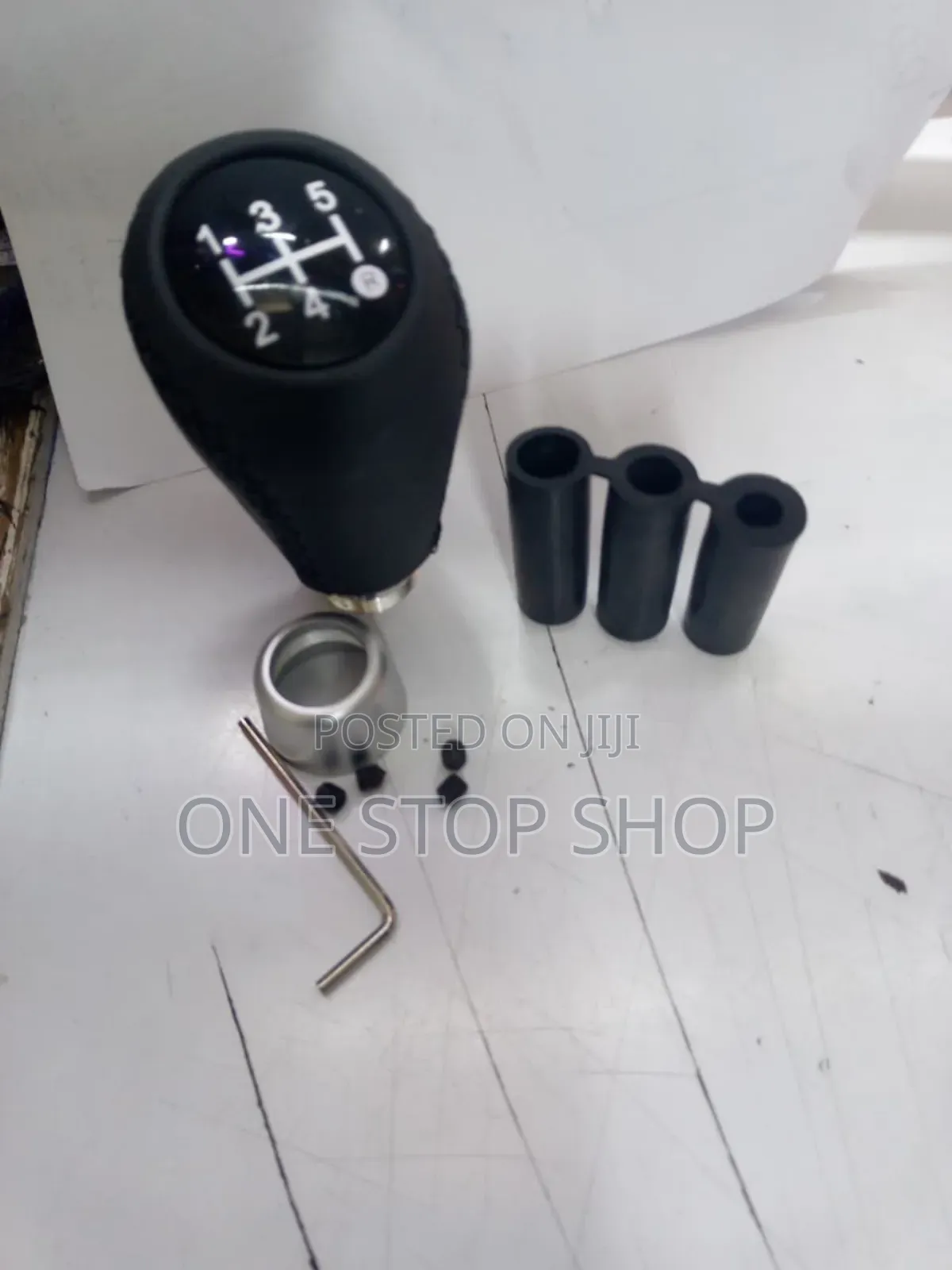 5 Speed Black Gear Knob With Different Fitting Adapters