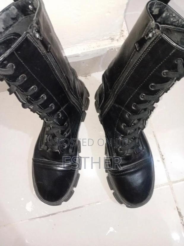 Lace Up Boots With Lug Sole