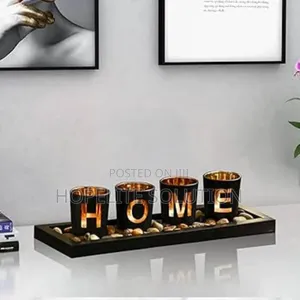 Home - Branded 4pc Glass Candle Holder S