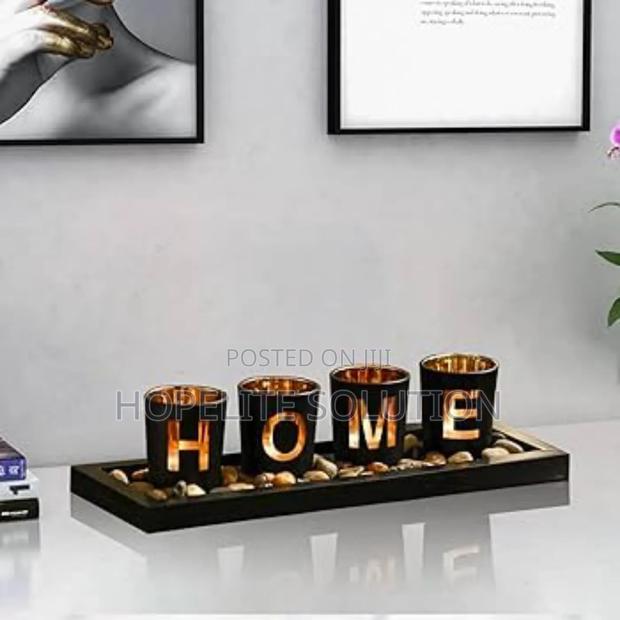 Home - Branded 4pc Glass Candle Holder S - thumbnail 2