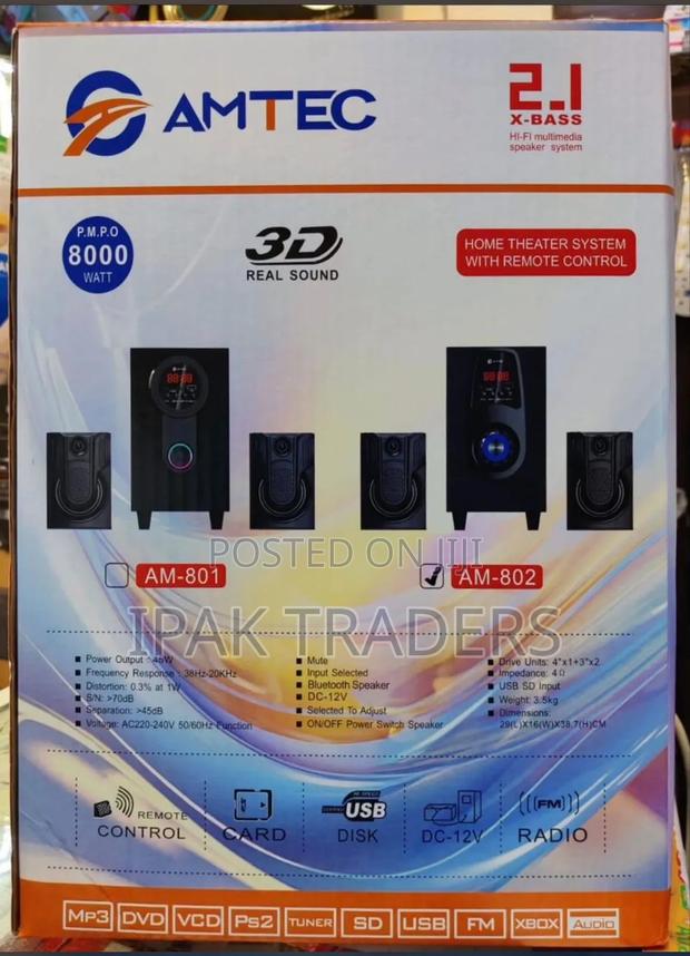 Amtec Am -801 2.1 Home Theater System With Remote Control - main view