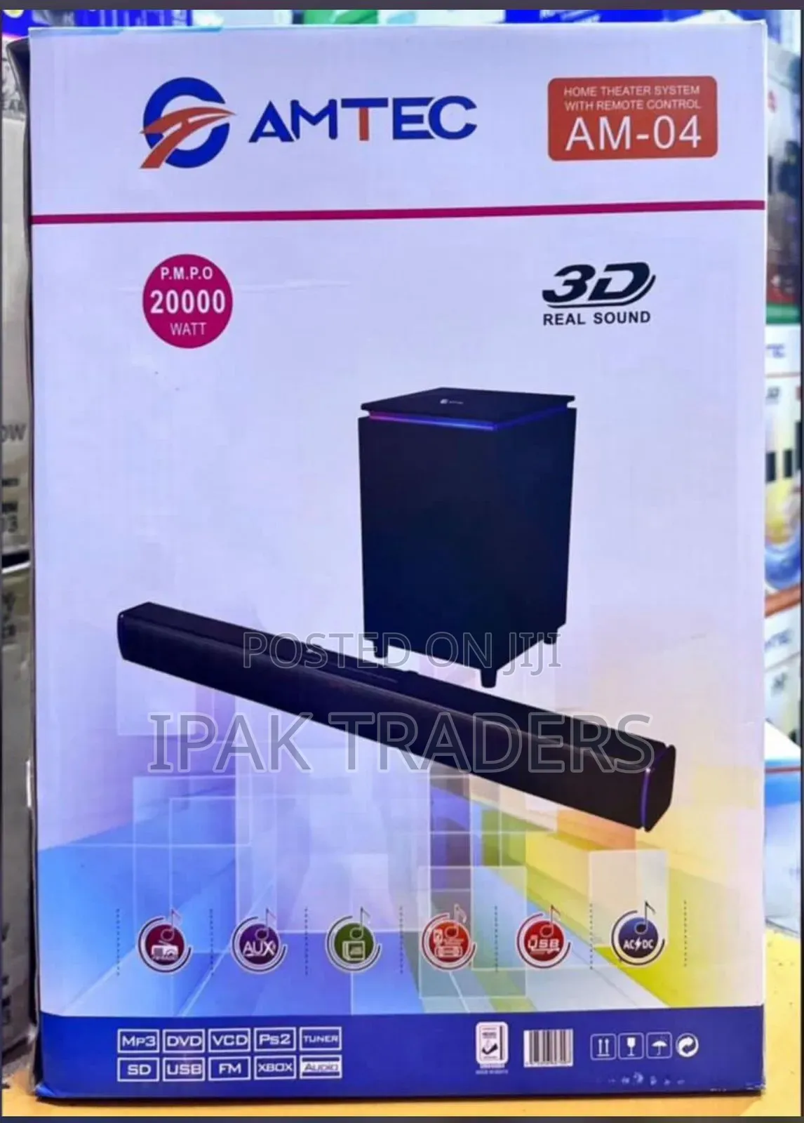 Amtec Am-04 Bluetooth Enabled Wireless Soundbar Sound System