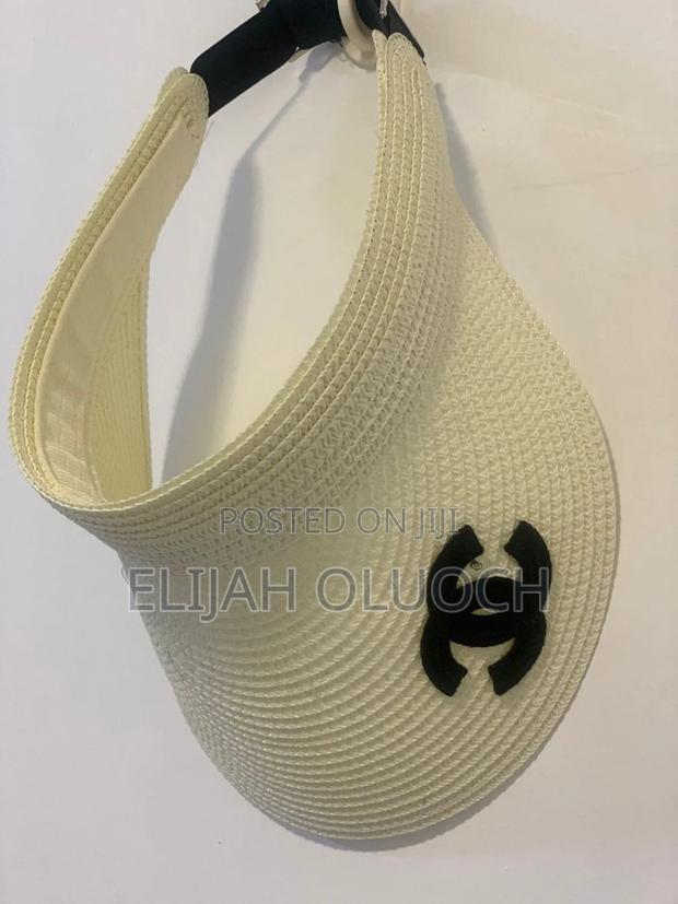 Chanel Straw Visor Hat in Beige and Brown - thumbnail 3
