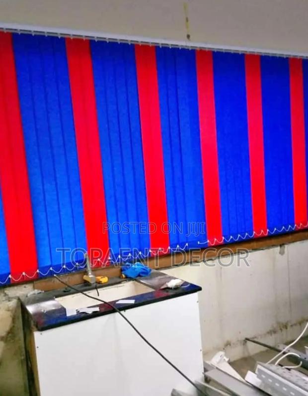 Blue And Red Mix School Laboratory Window Vertical Blinds - main view