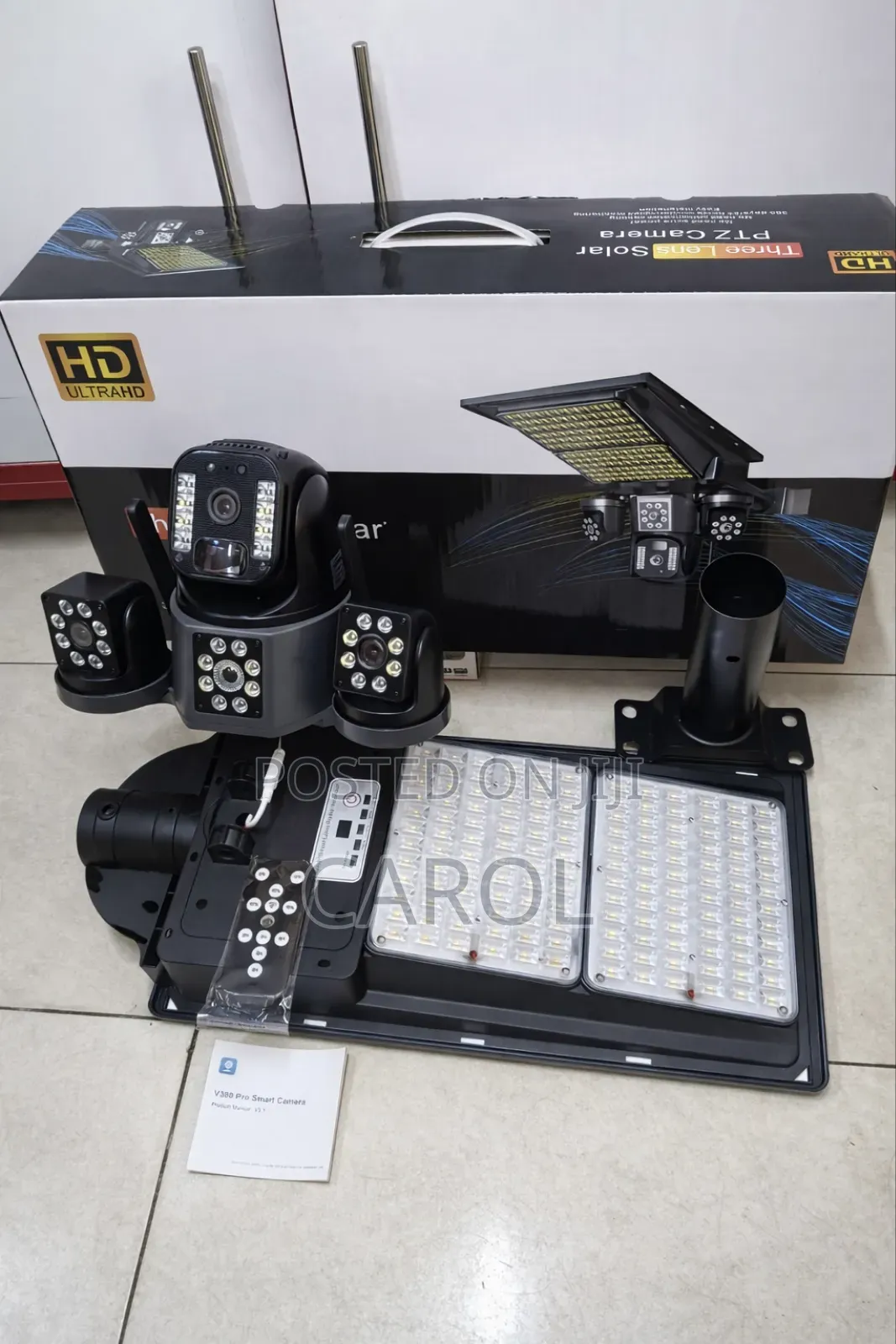 Triple Lens V380 4g Floodlight Solar PTZ Camera