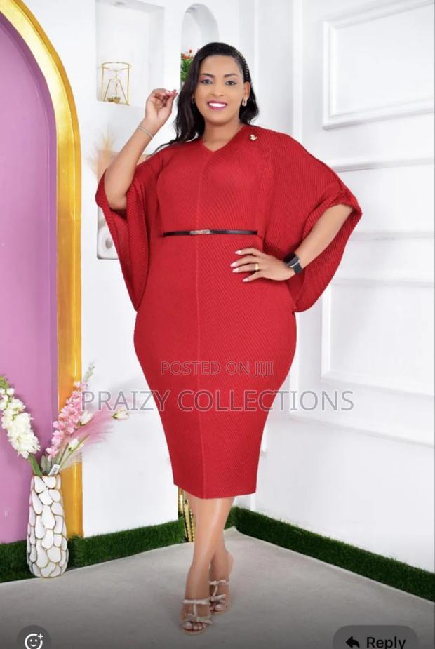 Elegant Free-Size Pleated/Miyaki Midi Dress