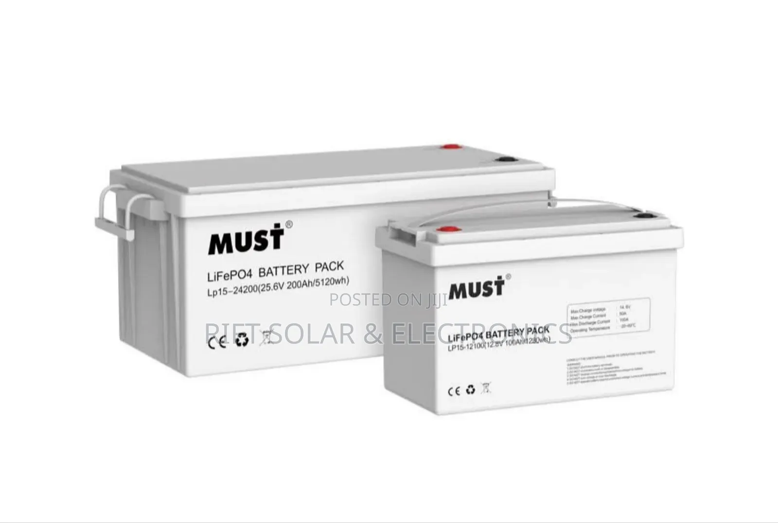 Must 100ah - 12v (1280wh) Lithium Ion Solar Battery 5 Years Warranty
