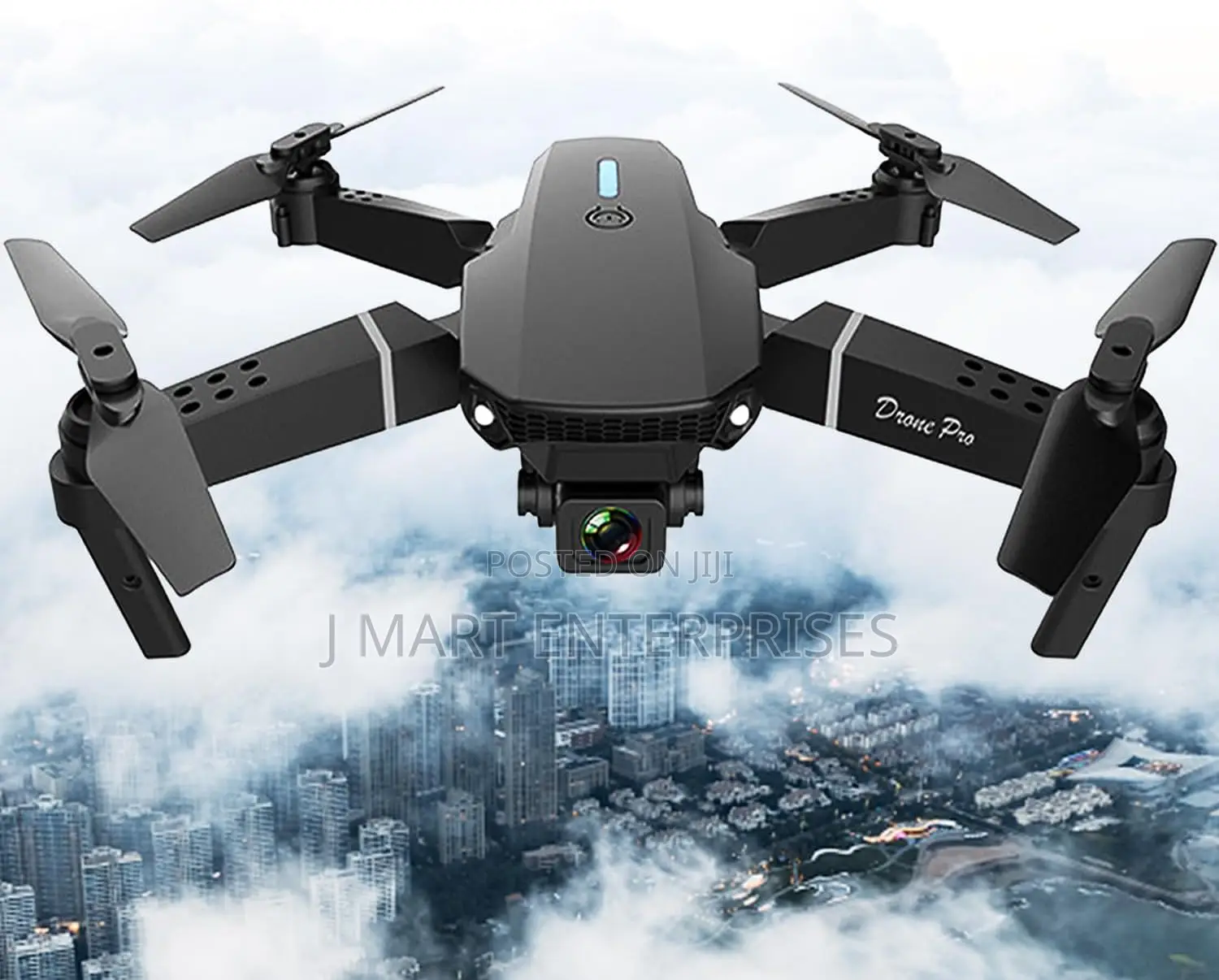 E88 Pro Drone Camera, Wifi Dual Foldable Mobile App Control, Black