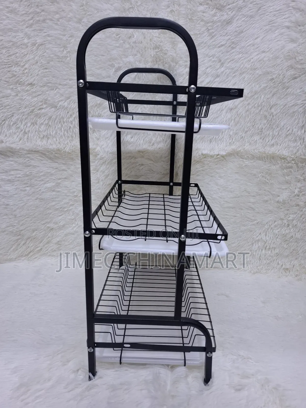 3-Tier High-Quality Carbon Steel Dish Rack