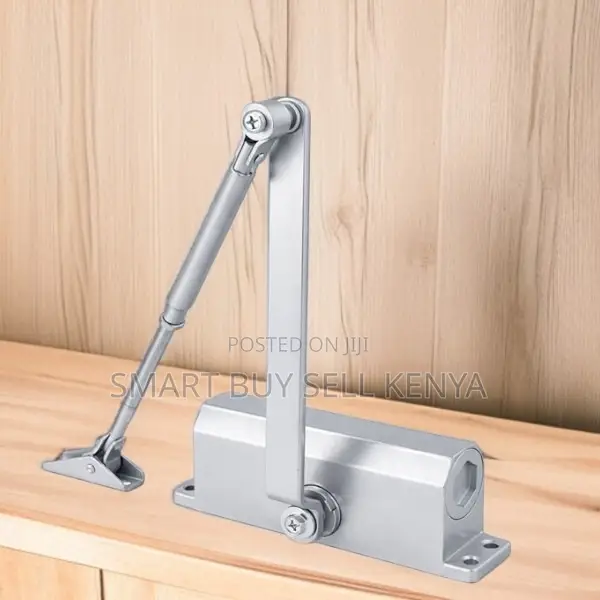 Premium Aluminum Door Closer 180° Opening Auto Close Silver Finish